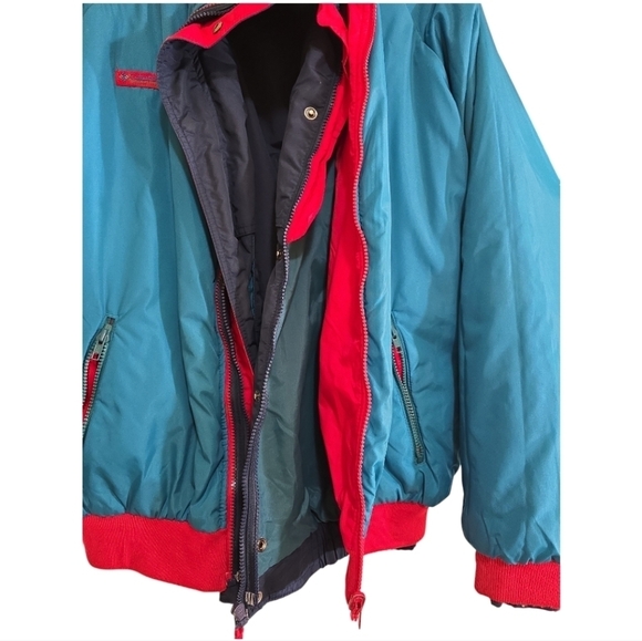 Vintage Columbia 3-in-1 Ski Coat Interchange Men's Large Navy Teal Zip in Jacket - Picture 11 of 14